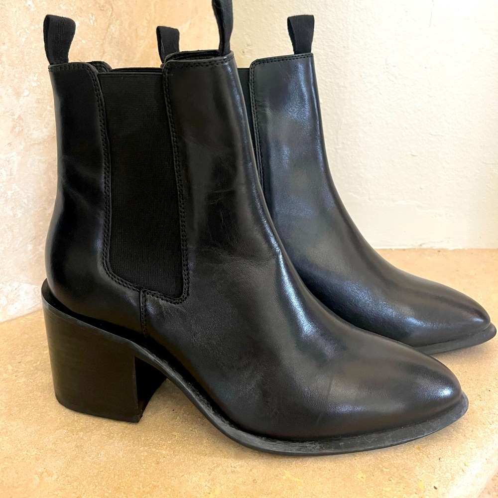 Tony Bianco black leather booties